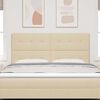 vidaXL T&ecirc;te de lit avec t&ecirc;te de lit Cr&egrave;me 180 cm Cuir synth&eacute;tique