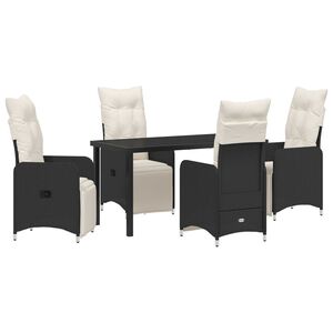 vidaXL Ensemble de salle &agrave; manger pour jardin 5 pcs Noir Poly rotin