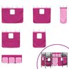 vidaXL Cadre de Lit Mezzanine pour Enfants avec Rideaux Noir et rose