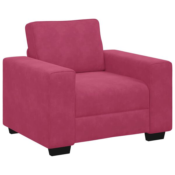 vidaXL Ensemble de canap&eacute;s 3 pcs avec coussins Rouge bordeaux Velours