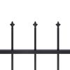 vidaXL Cl&ocirc;ture de jardin avec dessus en forme de lance en acier 1426 x 150 cm Noir