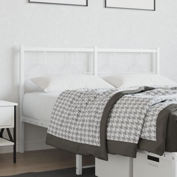 vidaXL Tête de lit métal blanc 135 cm