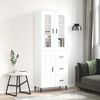 vidaXL Buffet haut Blanc 69,5x34x180 cm Bois d'ing&eacute;nierie