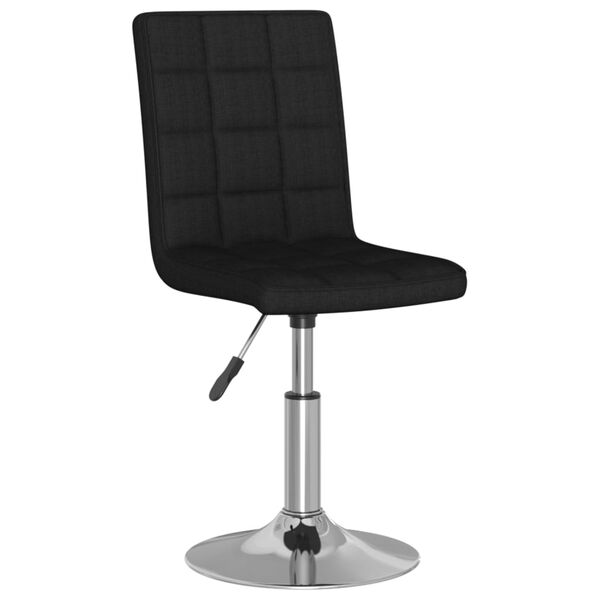 vidaXL Chaise pivotante de salle &agrave; manger Noir Tissu
