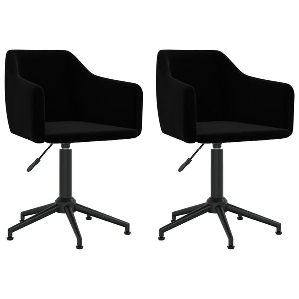 vidaXL Chaises pivotantes &agrave; manger lot de 2 Noir Velours