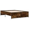 vidaXL Cadre de lit sans matelas ch&ecirc;ne fum&eacute; 135x190 cm