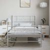 vidaXL Cadre de lit m&eacute;tal sans matelas et pied de lit blanc 100x200 cm