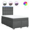 vidaXL Sommier &agrave; lattes de lit avec matelas gris fonc&eacute; 120x190cm tissu