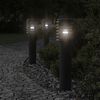 vidaXL Lampadaire d'ext&eacute;rieur avec sortie noir 60 cm acier inoxydable