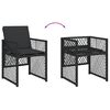 vidaXL Ensemble &agrave; manger de jardin 13 pcs coussins noir r&eacute;sine tress&eacute;e