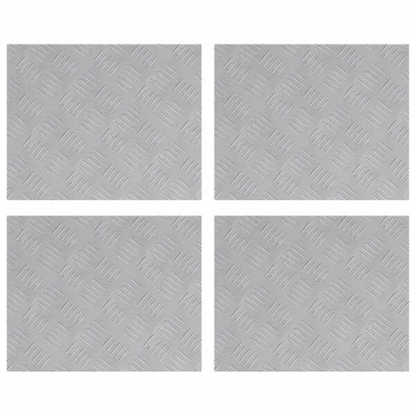 vidaXL Nez de marche Rectangulaire 4 pcs Argent&eacute; 50 x 40 cm Aluminium