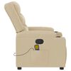 vidaXL Fauteuil de massage inclinable Cr&egrave;me Tissu