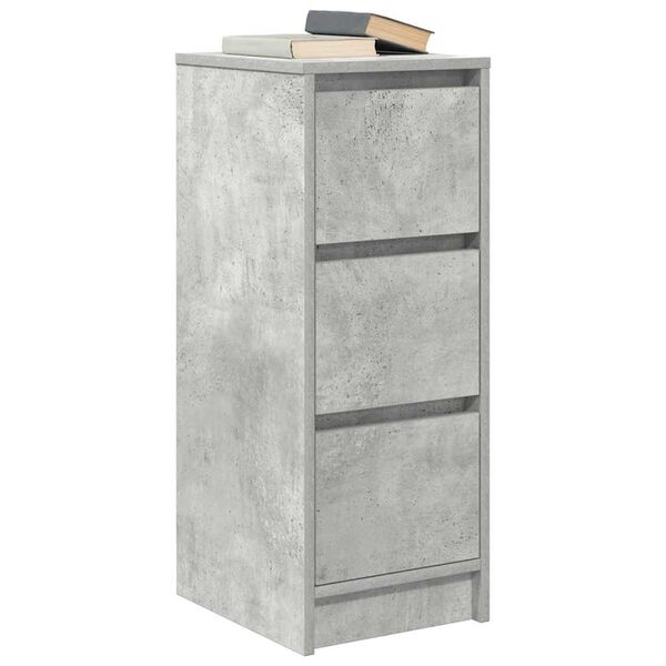 vidaXL Buffet gris b&eacute;ton 29,5x34x76 cm bois d'ing&eacute;nierie