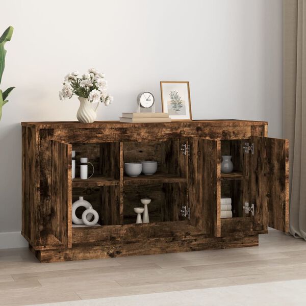 vidaXL Buffet ch&ecirc;ne fum&eacute; 102x35x55 cm bois d'ing&eacute;nierie