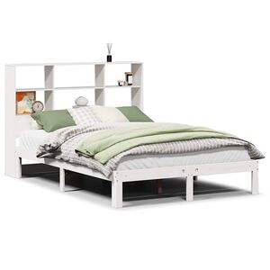vidaXL Lit biblioth&egrave;que sans matelas blanc 160x200 cm bois pin massif