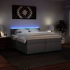 vidaXL Sommier &agrave; lattes de lit avec matelas Gris 200x200 cm Similicuir