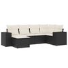 vidaXL Salon de jardin 6 pcs avec coussins noir r&eacute;sine tress&eacute;e