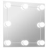 vidaXL Miroir mural avec lampes LED Carr&eacute; Verre