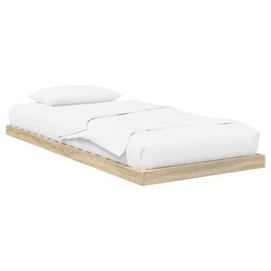 vidaXL Cadre de lit sur&eacute;lev&eacute; Sonoma 71,5 x 190 cm Bois d'ing&eacute;nierie