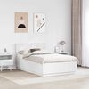 vidaXL Cadre de lit Blanc 135 x 190 cm Bois d'ing&eacute;nierie