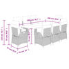 vidaXL Ensemble &agrave; manger de jardin 9 pcs coussins gris r&eacute;sine tress&eacute;e