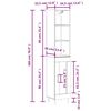 vidaXL Buffet haut Blanc brillant 34,5x34x180 cm Bois d'ing&eacute;nierie