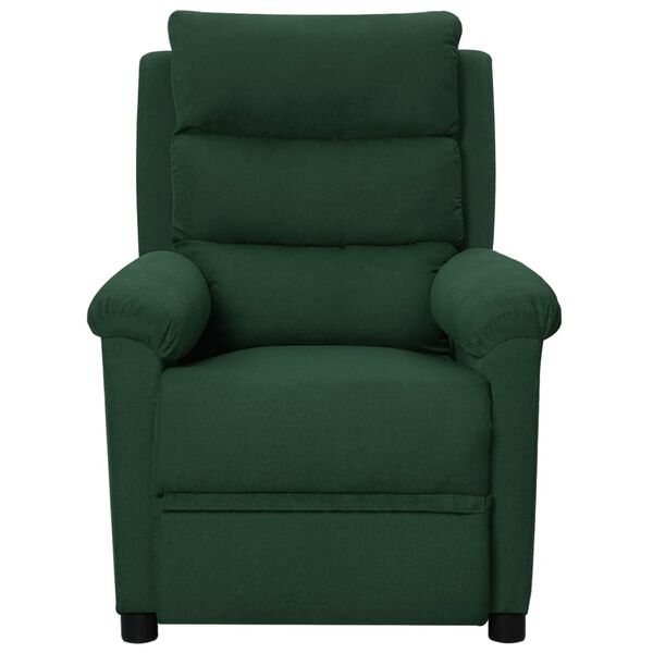 vidaXL Fauteuil de massage Vert fonc&eacute; Tissu