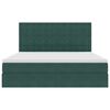 vidaXL Lit avec rangement et LED Vert fonc&eacute; 160 x 200 cm Velours
