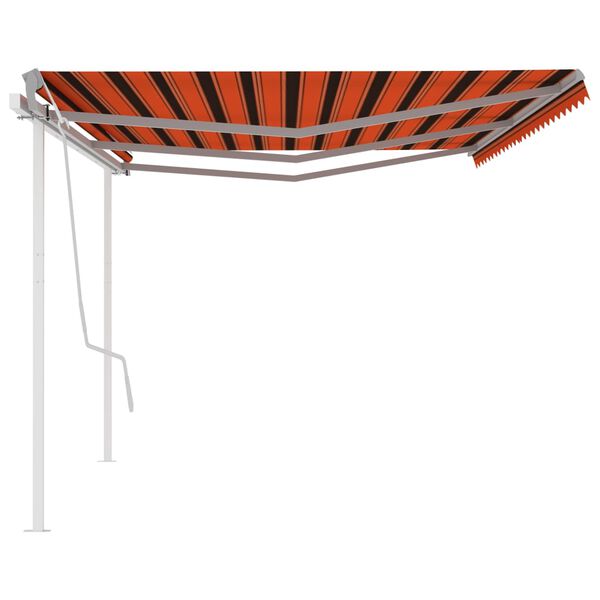 vidaXL Auvent manuel r&eacute;tractable avec poteaux 6x3 m Orange et marron