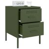 vidaXL Table de chevet vert olive 36x39x50,5 cm acier