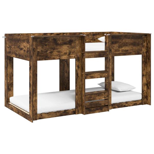 vidaXL Lit Superpos&eacute; pour Enfants Ch&ecirc;ne fum&eacute; 100 x 200 cm