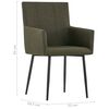 vidaXL Chaises &agrave; manger avec accoudoirs lot de 2 marron tissu