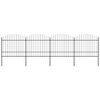 vidaXL Cl&ocirc;ture de jardin avec dessus en forme de lance en acier 671 x 175 cm Noir