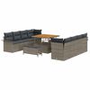 vidaXL Ensemble de canap&eacute; de jardin 11 pcs Gris polyrotin