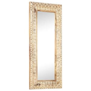 vidaXL Miroir sculpt&eacute; &agrave; la main 110x50x2,6 cm Bois de manguier solide