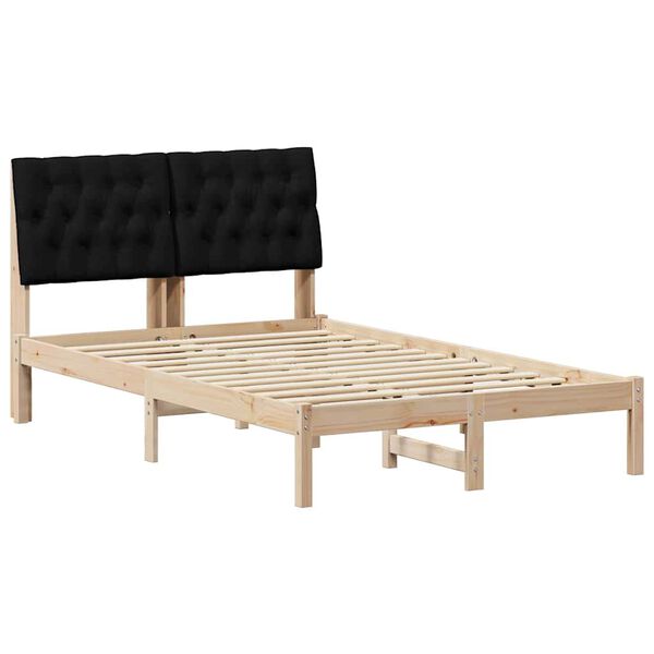vidaXL Cadre de lit avec t&ecirc;te de lit rembourr&eacute;e Marron 120 x 190 cm