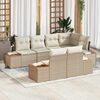 vidaXL Ensemble de canap&eacute; de jardin 7 pcs Beige et cr&egrave;me Polyrotin