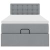 vidaXL Lit ottoman avec matelas et LED Gris clair 80x200cm tissu