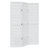 vidaXL Cloison de s&eacute;paration 3 panneaux blanc bois de paulownia massif