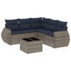 vidaXL Ensemble de canap&eacute; de jardin 6 pcs avec coussins gris r&eacute;sine tress&eacute;e