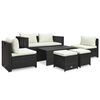 vidaXL Salon de jardin 6 pcs avec coussins R&eacute;sine tress&eacute;e Marron