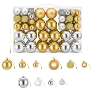 Boules de No&euml;l 100 pcs Argent&eacute;/Dor&eacute;