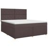 vidaXL Lit boxspring avec matelas Marron fonc&eacute; 140 x 190 cm Tissu