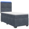 vidaXL Lit boxspring avec matelas Gris fonc&eacute; 80 x 200 cm Velours