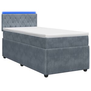 vidaXL Lit boxspring avec matelas Gris fonc&eacute; 80 x 200 cm Velours