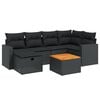 vidaXL Salon de jardin 7 pcs avec coussins noir r&eacute;sine tress&eacute;e