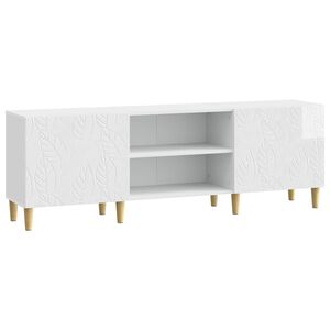 vidaXL Meuble TV 150 x 31 x 50 cm Blanc brillant Bois d'ing&eacute;nierie