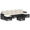 vidaXL Ensemble de canap&eacute; de jardin 8 pcs Noir et blanc cr&egrave;me