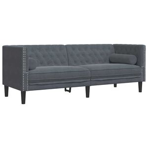 vidaXL Canap&eacute; Gris fonc&eacute; 194 x 74,5 x 70,5 cm Velours