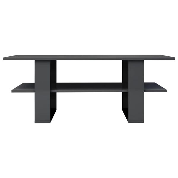 vidaXL Table basse Gris brillant 110x55x42 cm bois d'ing&eacute;nierie